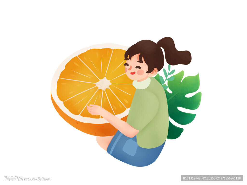 卡通橙子素材