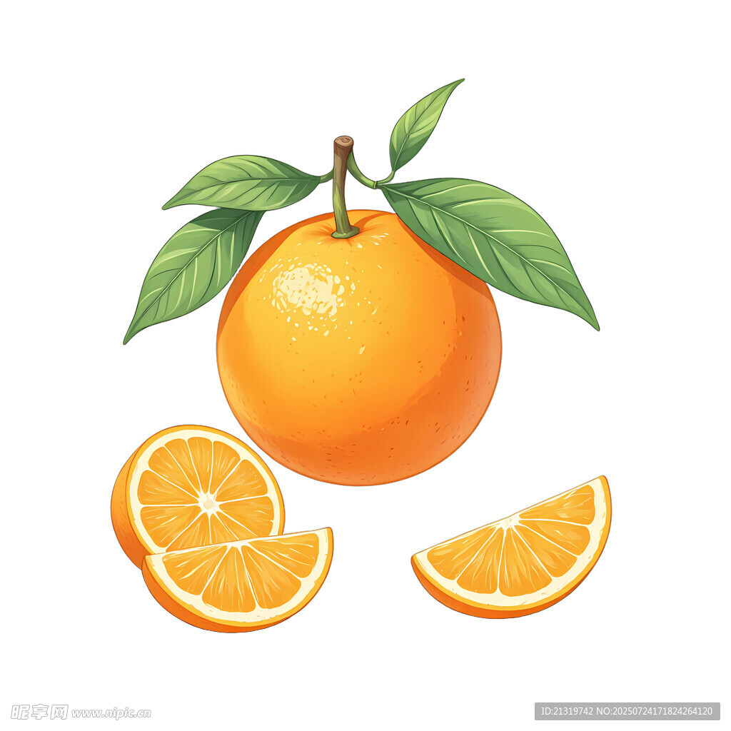 卡通橙子插畫