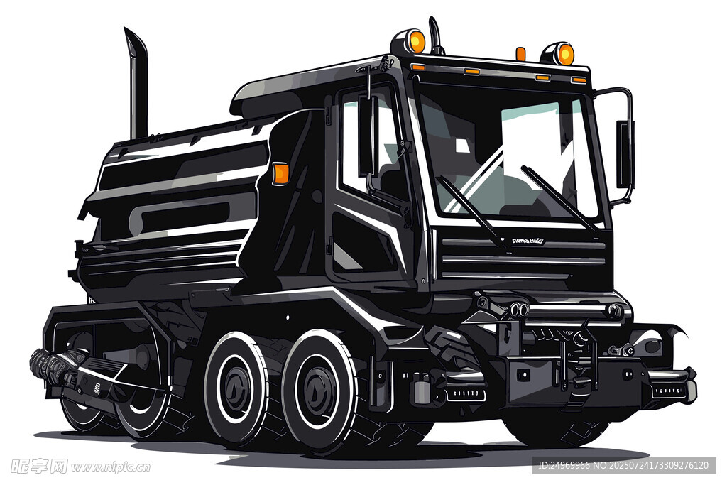 黑色重型履帶式卡車
