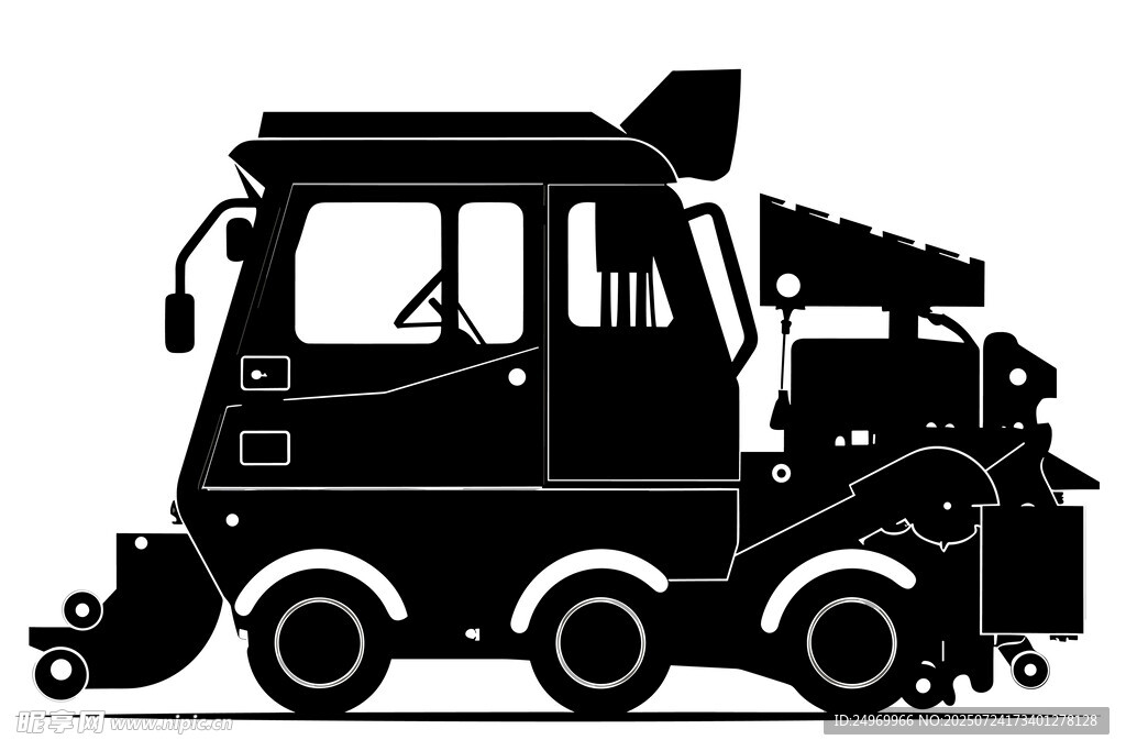 黑色工程車(chē)剪影