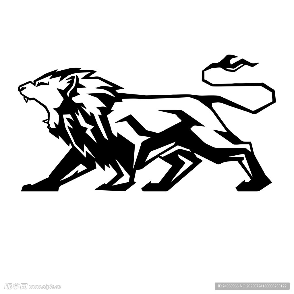 奔跑的幾何風(fēng)格獅子圖案