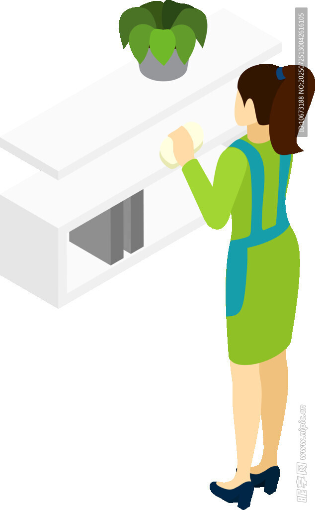 女士清潔空調(diào)場景圖