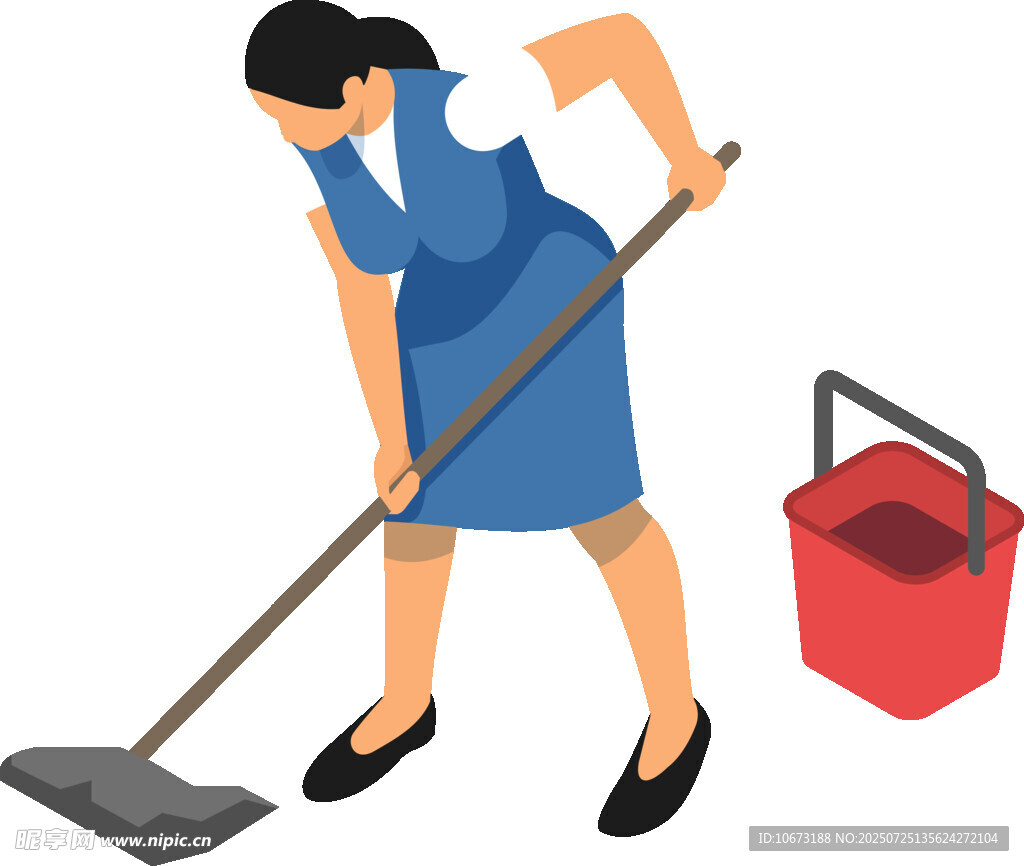 清潔女工勞作場景