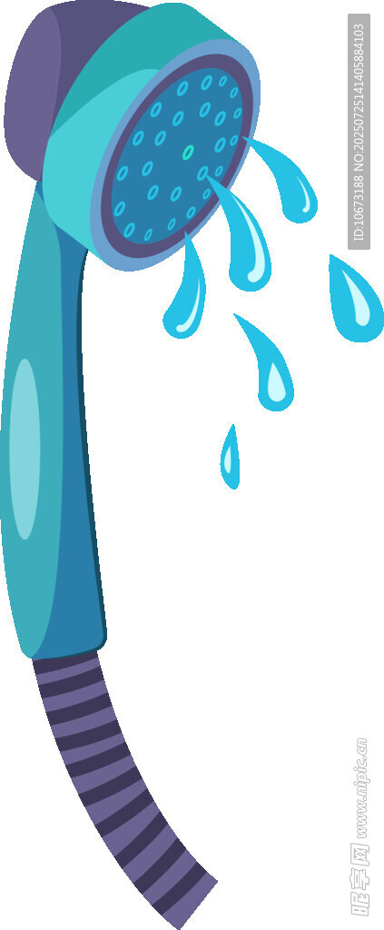 藍(lán)色淋浴噴頭滴水畫面