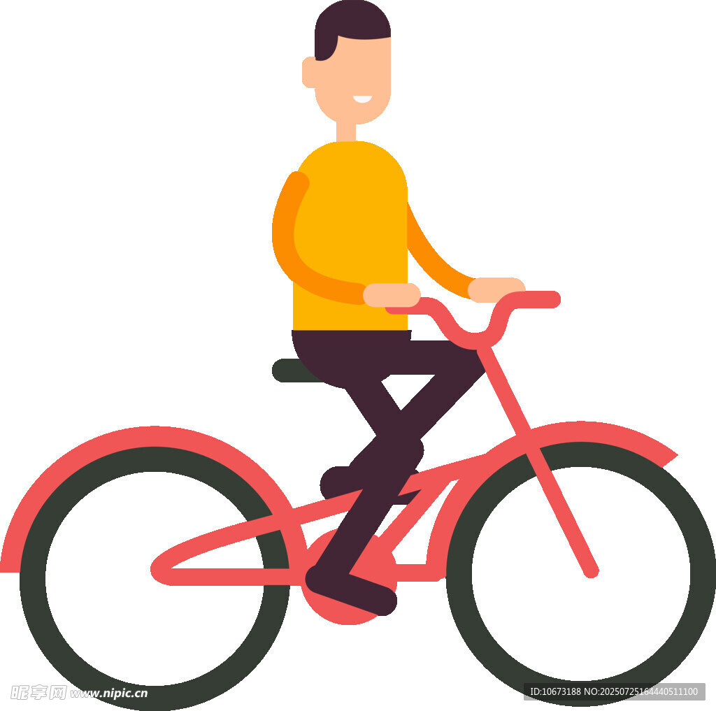 男子騎行紅色自行車