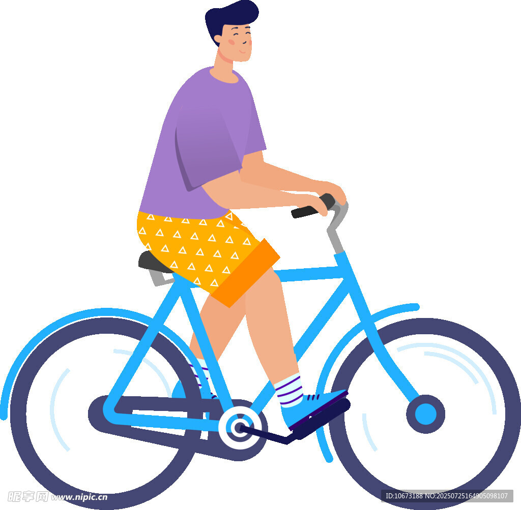 男子騎行藍(lán)色自行車