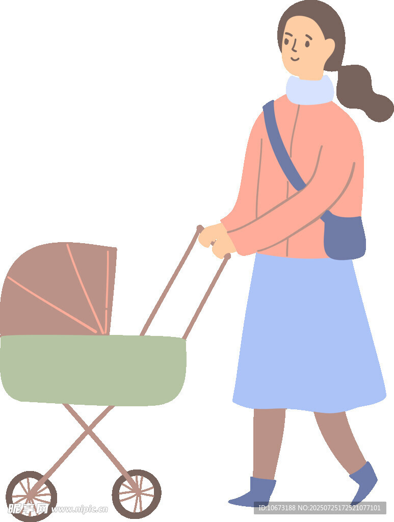 推嬰兒車的女士