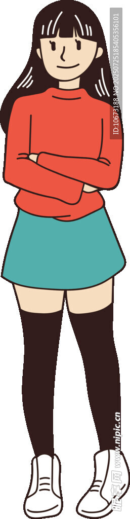 紅衣短裙動漫少女形象