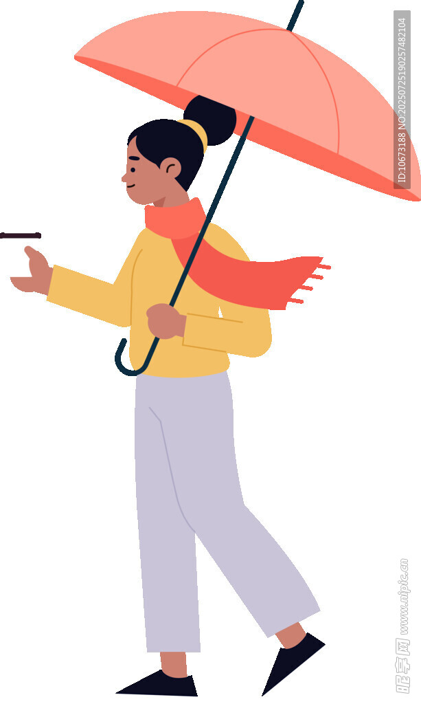 撐傘行走的時尚女士