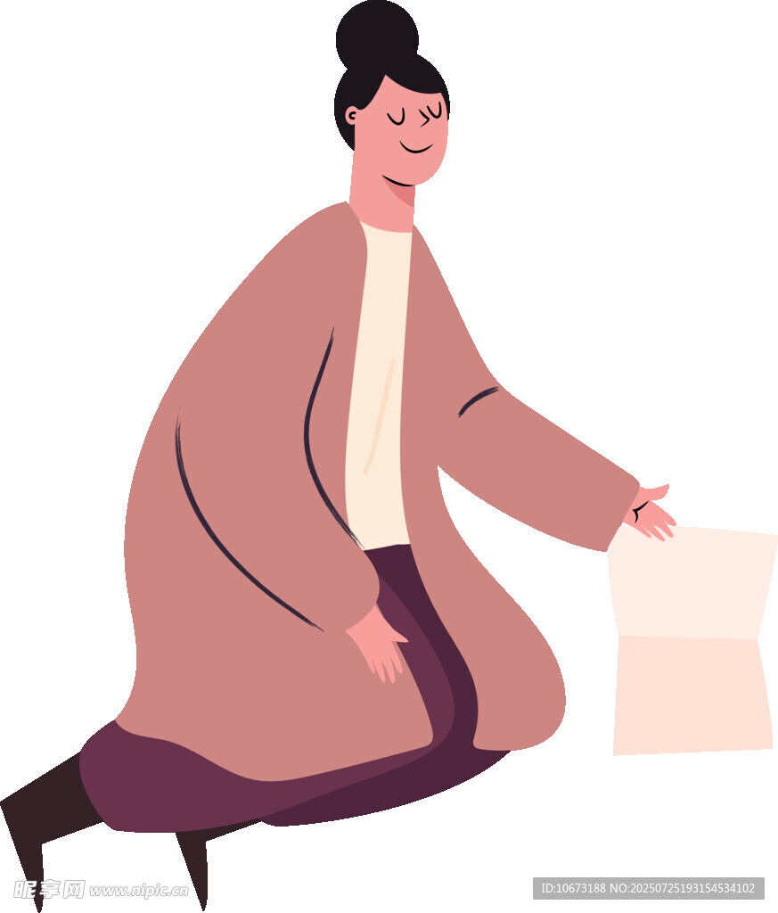 跪地遞紙的優(yōu)雅女士