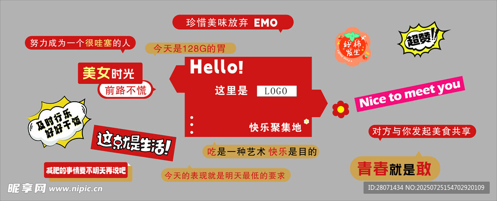 吃貨打卡墻