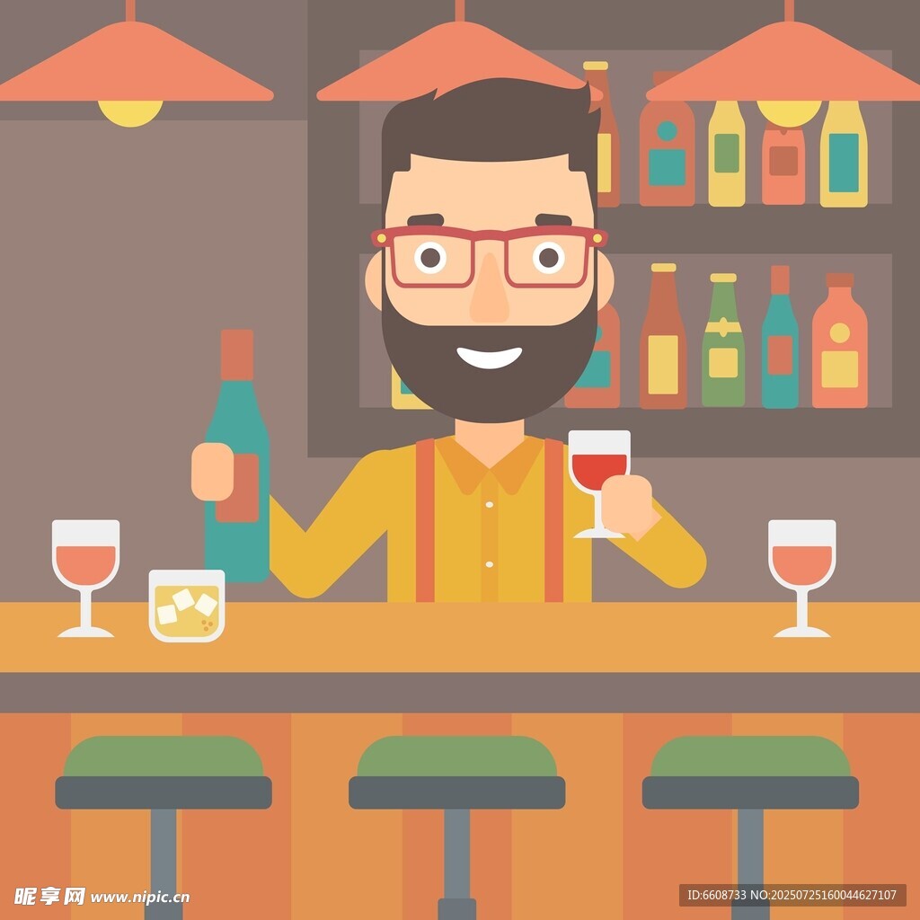 酒吧里的帥氣調(diào)酒師