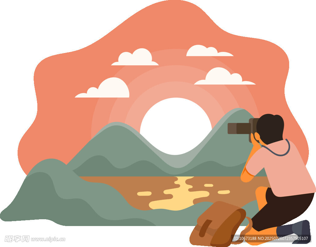 女孩野外與狗用望遠(yuǎn)鏡觀景