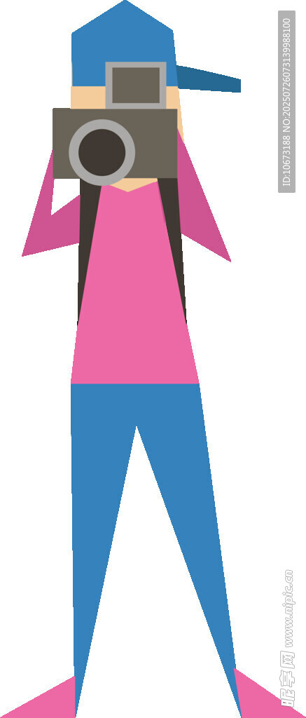 女孩手持相機拍照瞬間