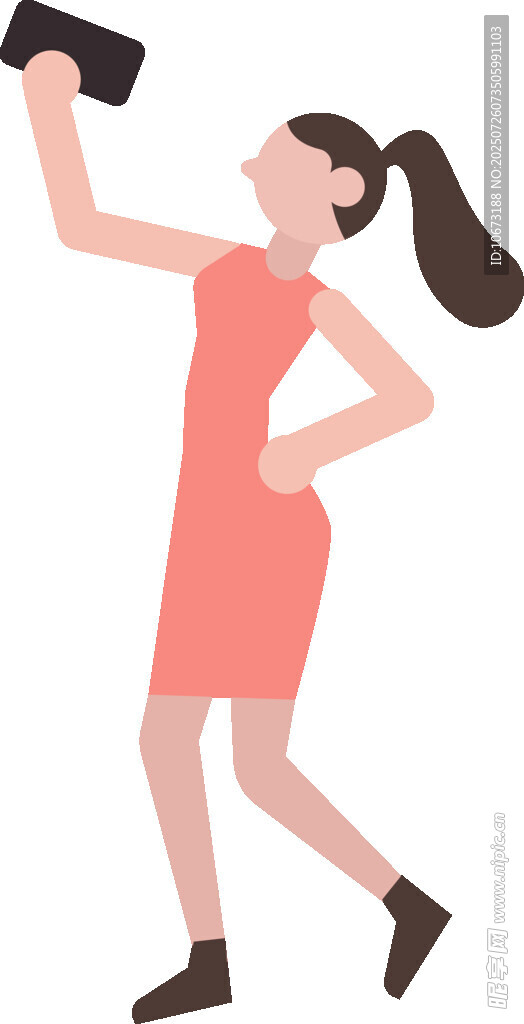 女子手持物品歡快舞動