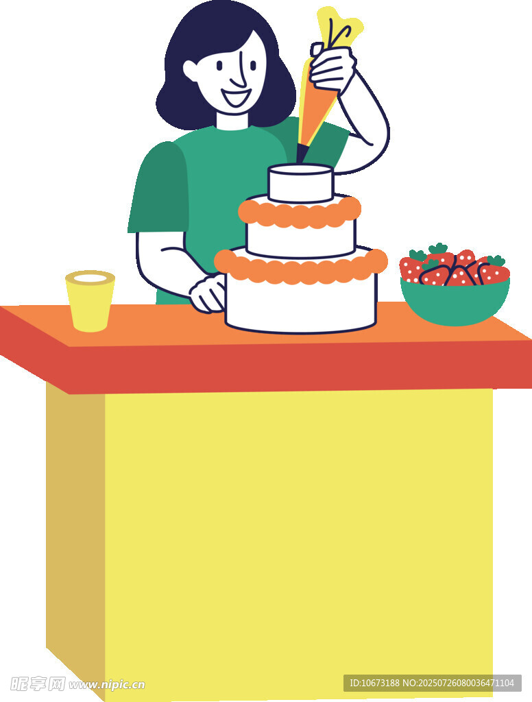女士桌邊制作多層蛋糕