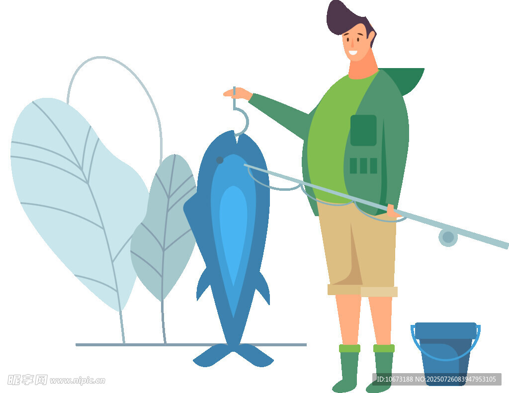 男子開心展示釣到大魚
