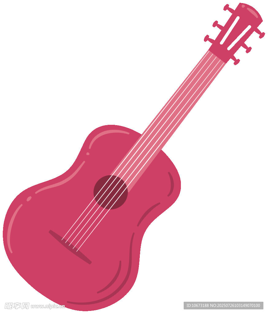 粉色吉他插畫(huà)