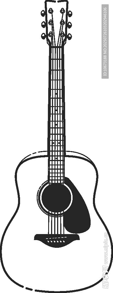 簡(jiǎn)約線條勾勒的經(jīng)典吉他