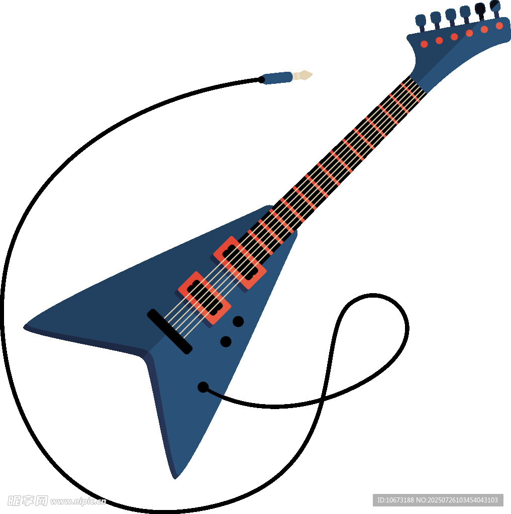 藍(lán)色電吉他插畫