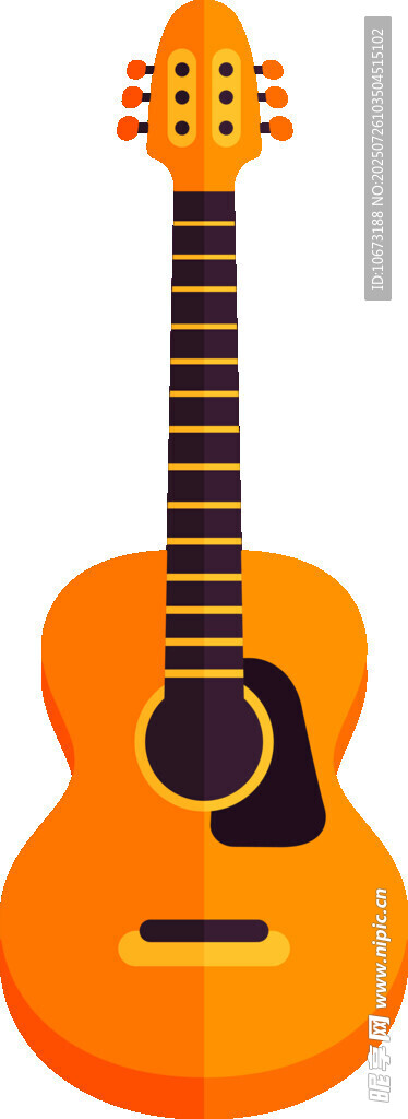 橙色吉他插畫