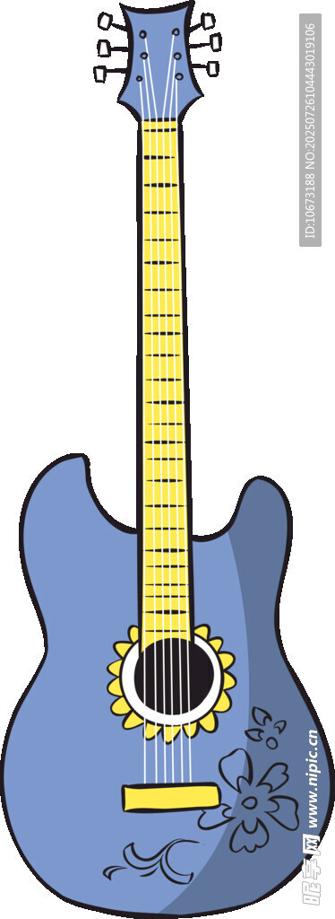 藍(lán)色電吉他插畫(huà)