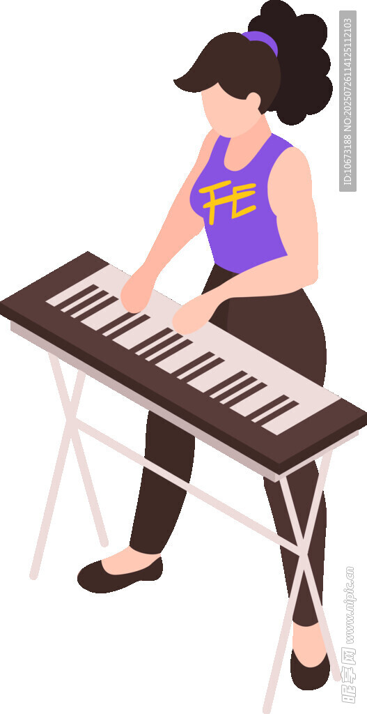 女子專注彈奏電子鍵盤
