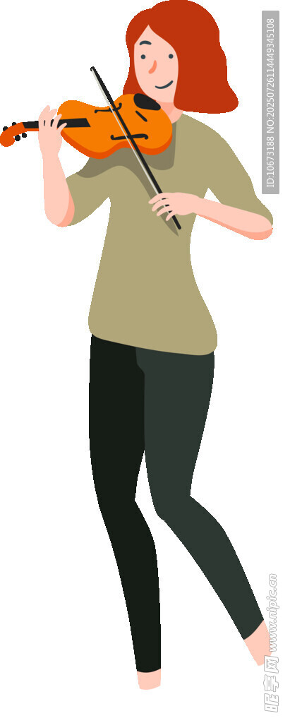 紅發(fā)女子優(yōu)雅拉小提琴