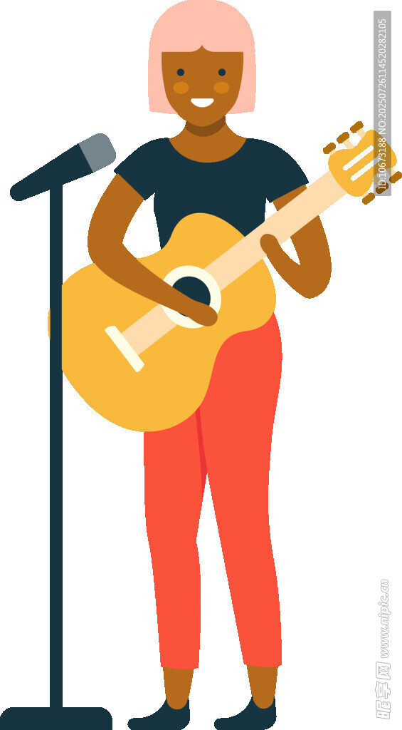 女性歌手彈吉他演唱