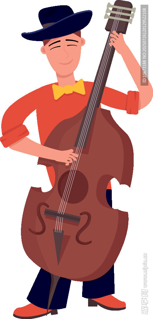 演奏低音提琴的牛仔