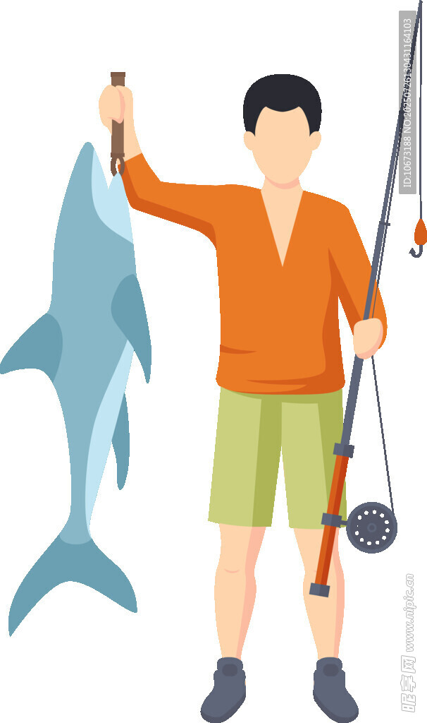男子開心展示釣到的大魚