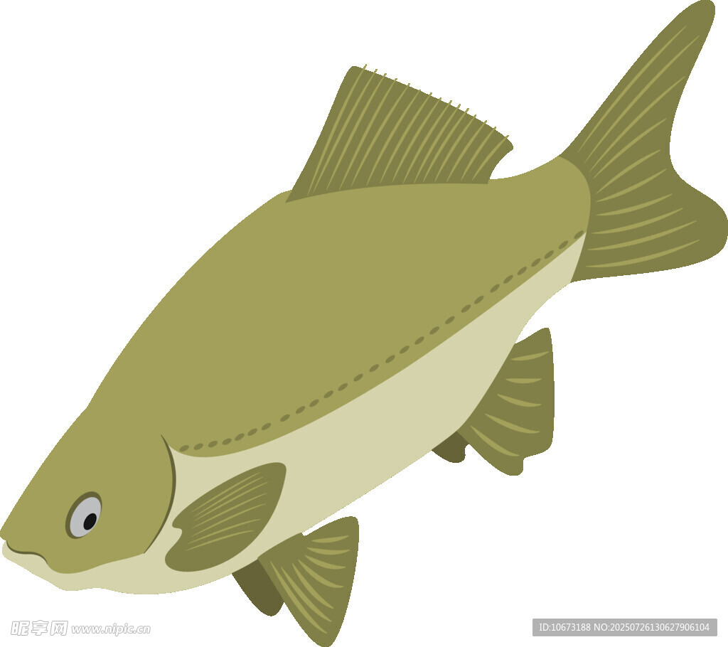 卡通綠色小魚形象