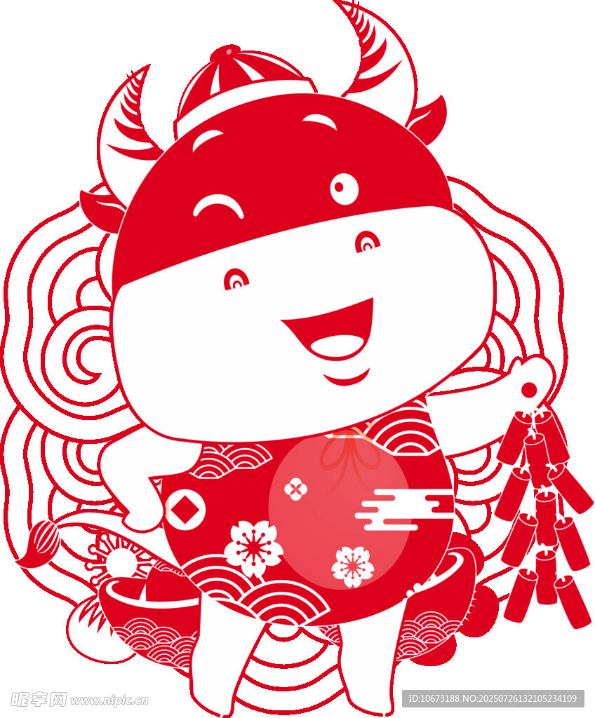 牛年剪紙形象