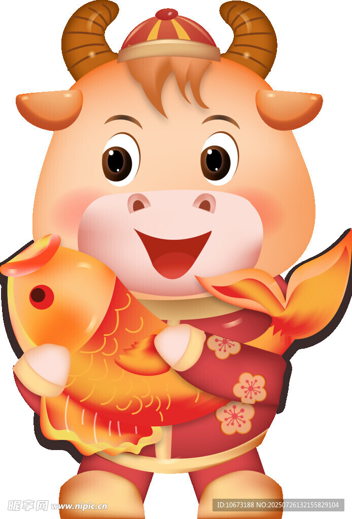 牛年福牛抱錦鯉