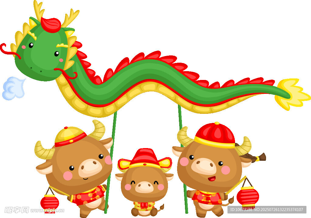 萌牛舞龍賀歲歡樂場景