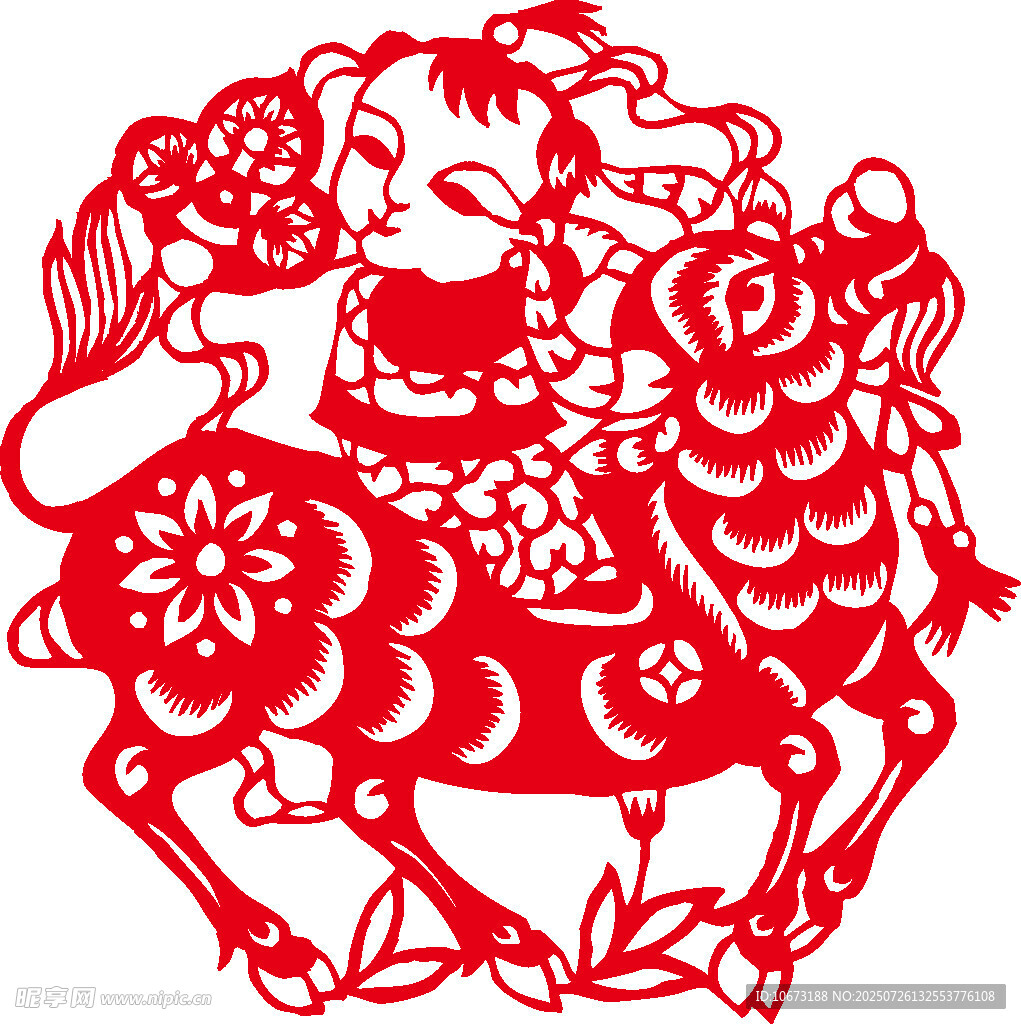 牛年剪紙圖案