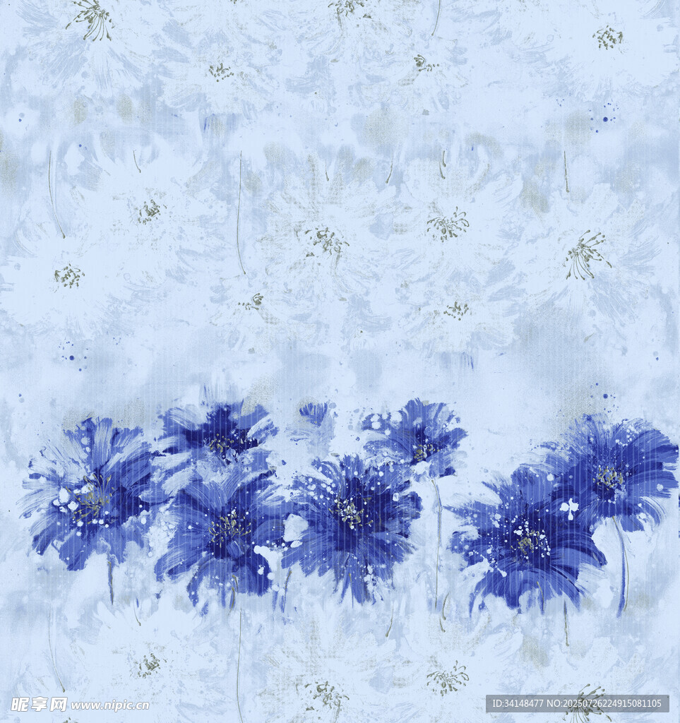 藍(lán)花雪景圖