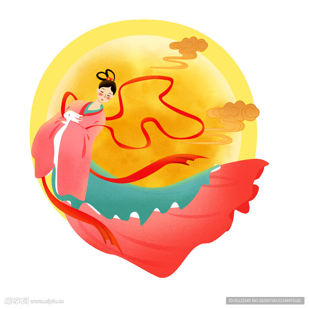 嫦娥奔月插畫