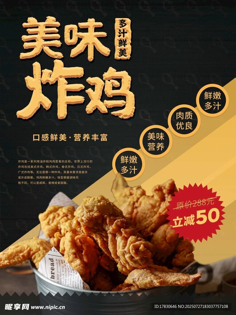 美味炸雞海報 