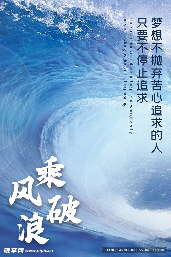 乘風(fēng)破浪勵志海浪背景圖