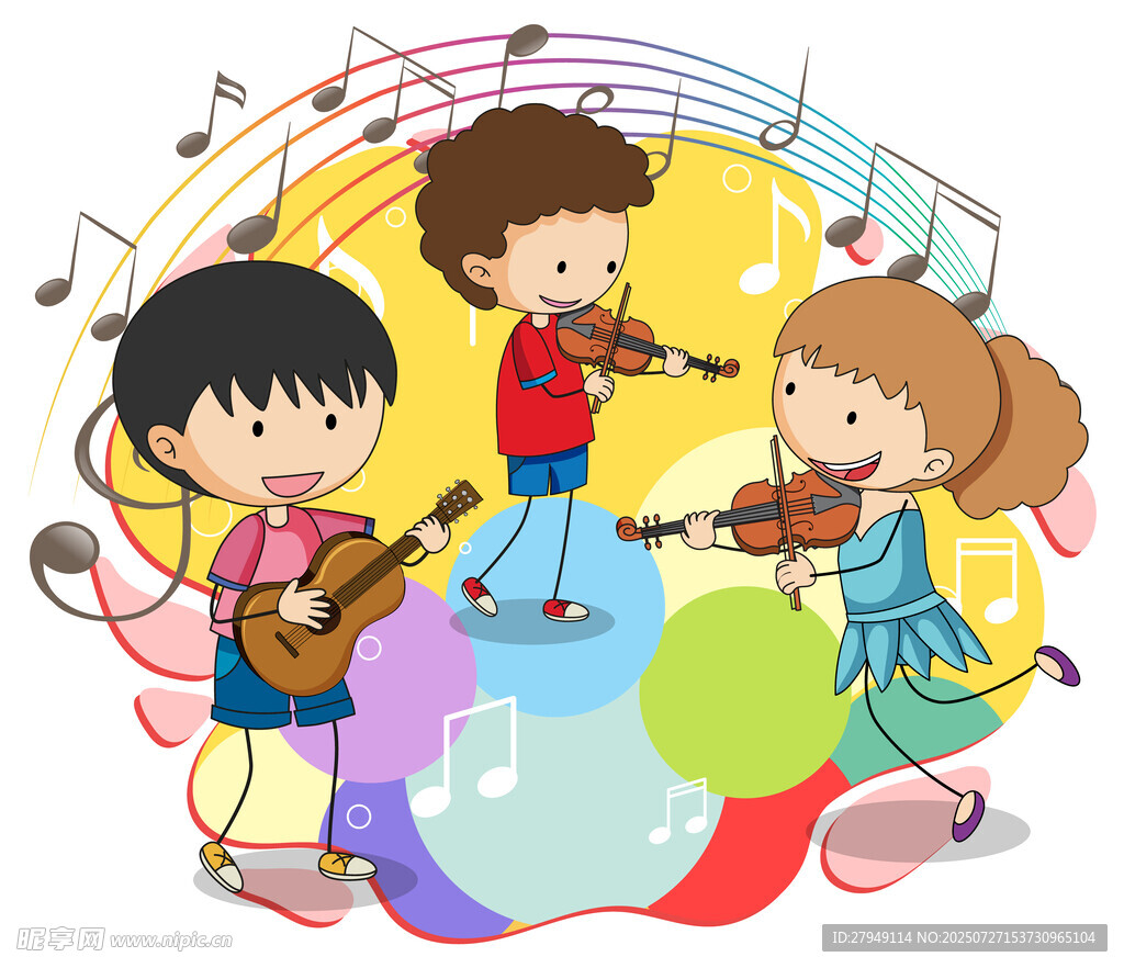 卡通兒童音樂插圖