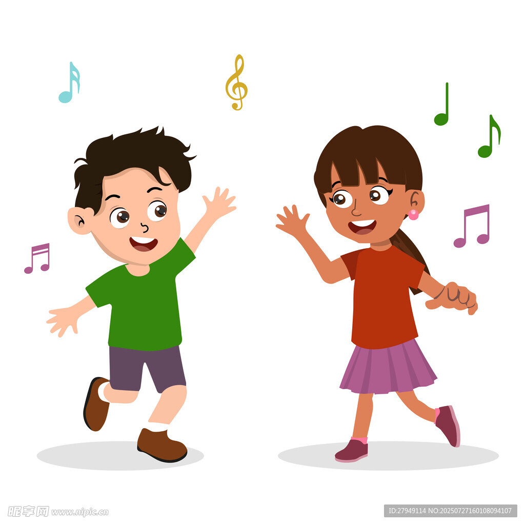 卡通音樂兒童插圖