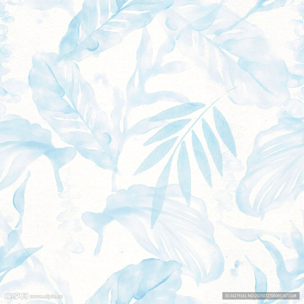 淺藍(lán)色植物葉片紋理圖案