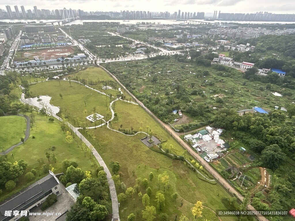 城市綠地景觀鳥瞰圖
