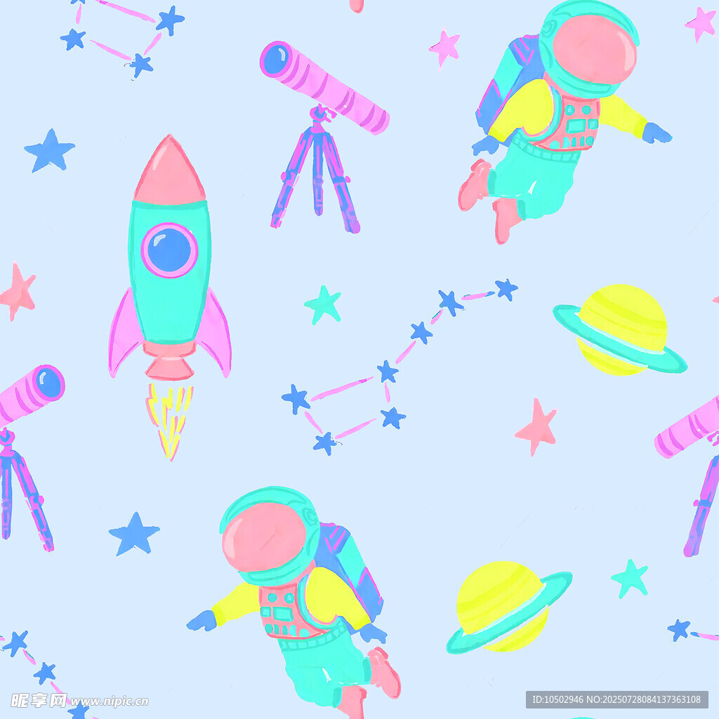 夢幻太空主題卡通圖案