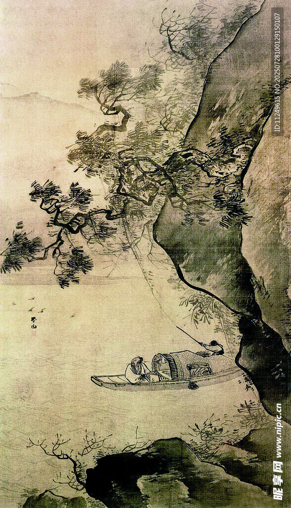 溪山泛艇圖