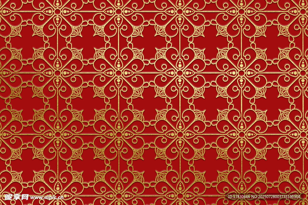 紅色金紋傳統(tǒng)花紋圖案