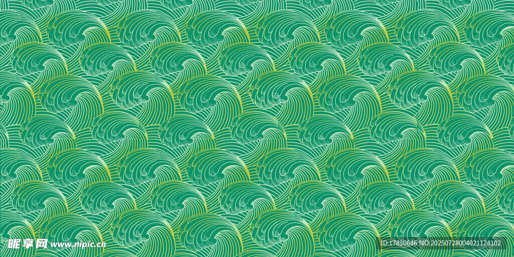 綠色魚鱗紋圖案背景