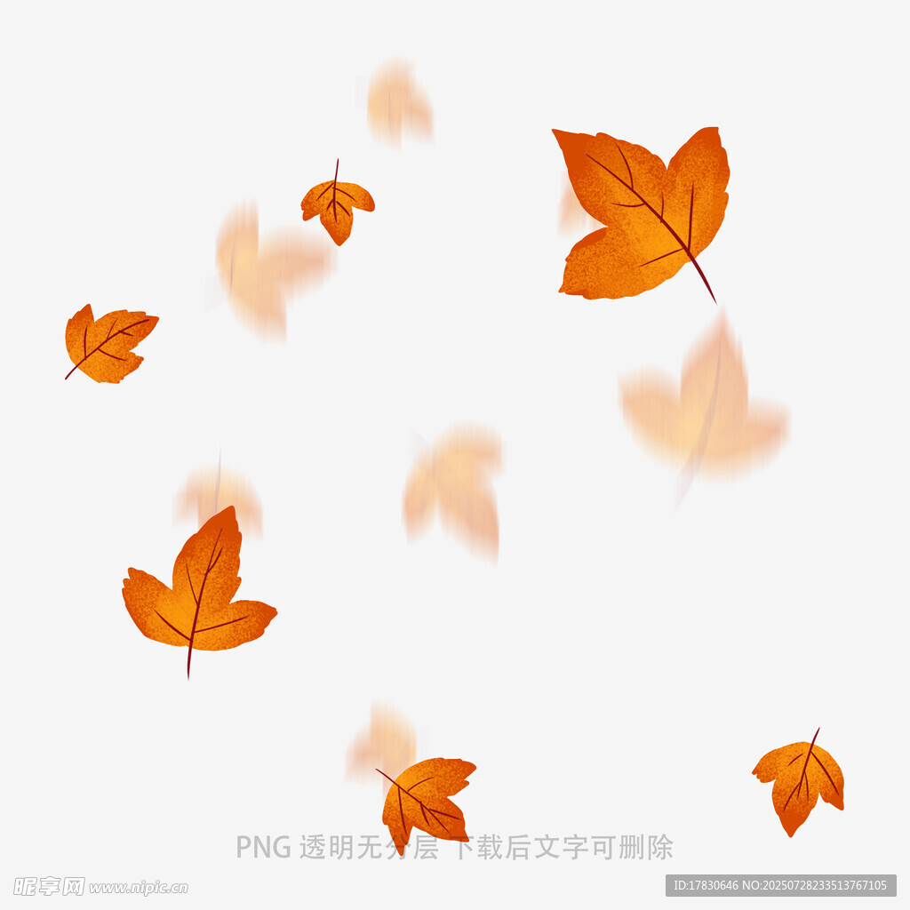飄落的橙黃秋葉