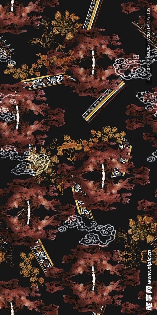 復(fù)古風(fēng)中式花紋圖案